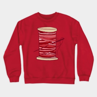 Thread Spool Japanese Ocean Wave (Red) Crewneck Sweatshirt